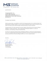 Сертифікат дилера Morgan Schaffer